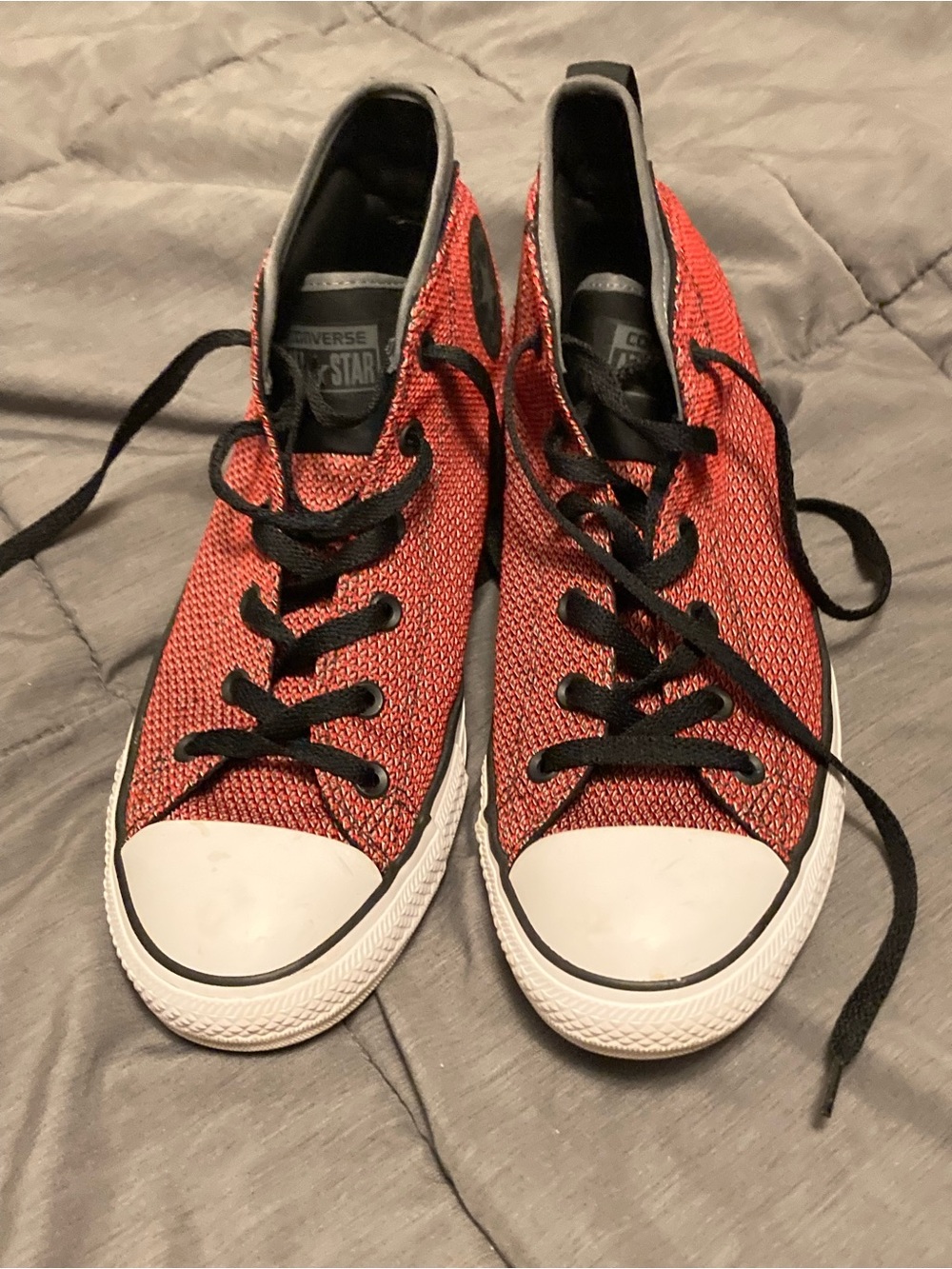 Converse Red and Black MID Top Sneakers